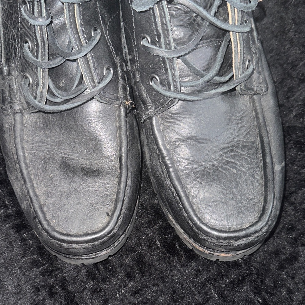 Polo by Ralph Lauren Black Leather Men's Lace-Up Boots - Picture 4 of 7